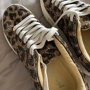 Betsey Johnson Leopard Glitter sneakers. Great condition, Worn once.